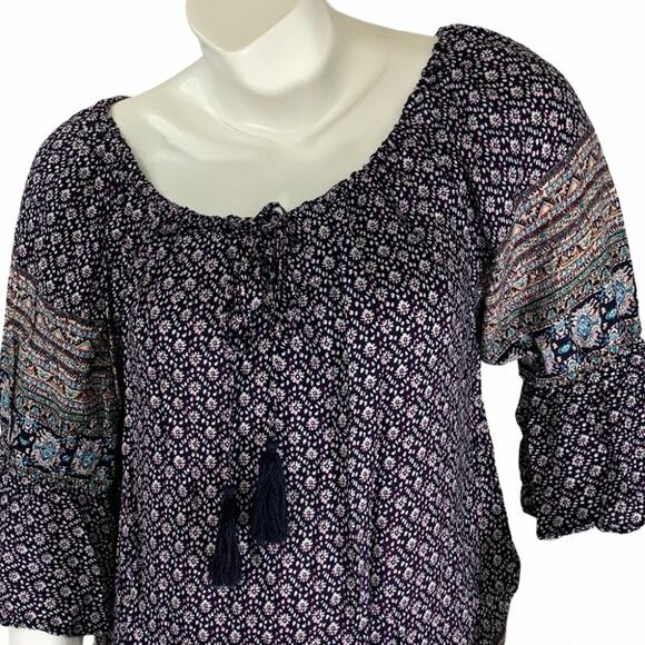 Bailey & Chloe Large BOHO floral drawstring tassel - Picture 3 of 6